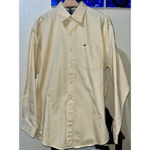 Alexander Julian Colours Men’s Oxford Dress Shirt, Yellow, Long Sleeves, Size L